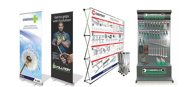 Designers of product display banners, posters, vehicle branding and signage